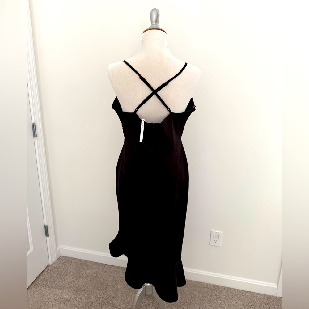NEW w/ Tag Black Midi Dress Size 14 - Picture 3 of 5